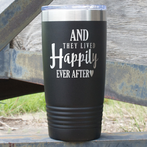 Custom Wedding Quotes and Sayings 20 oz Stainless Steel Tumbler - Black - Double Sided