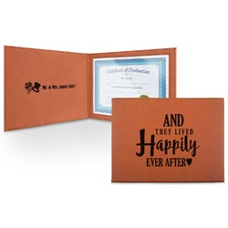 Wedding Quotes and Sayings Leatherette Certificate Holder - Front and Inside (Personalized)
