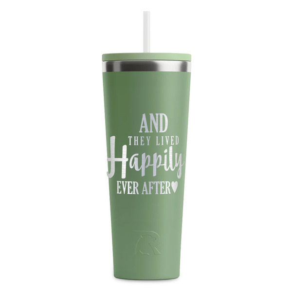 Custom Wedding Quotes and Sayings RTIC Everyday Tumbler with Straw - 28oz - Light Green - Double-Sided