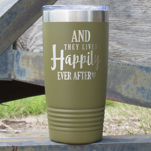 Custom Wedding Quotes and Sayings 20 oz Stainless Steel Tumbler - Olive - Double Sided