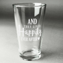 Wedding Quotes and Sayings Pint Glass - Engraved (Single)