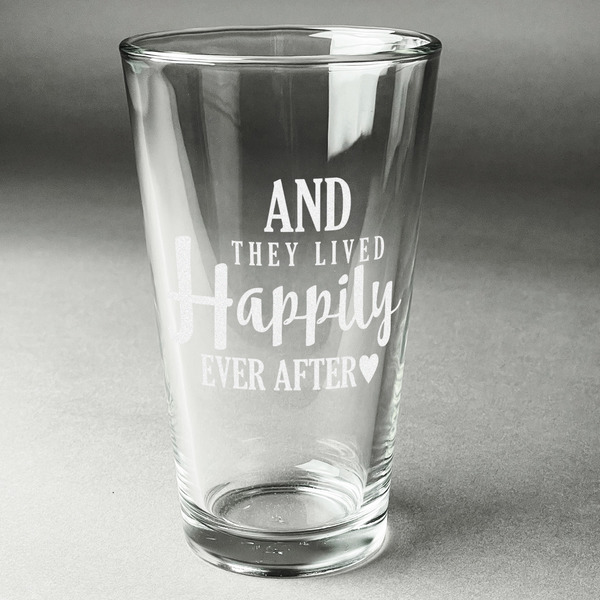 Custom Wedding Quotes and Sayings Pint Glass - Engraved (Single)