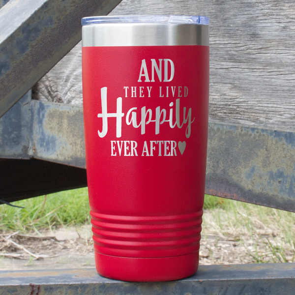 Custom Wedding Quotes and Sayings 20 oz Stainless Steel Tumbler - Red - Double Sided