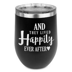 Wedding Quotes and Sayings Stemless Stainless Steel Wine Tumbler - Black - Single Sided