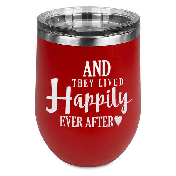 Custom Wedding Quotes and Sayings Stemless Stainless Steel Wine Tumbler - Red - Double Sided