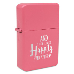 Wedding Quotes and Sayings Windproof Lighter - Pink - Single Sided & Lid Engraved