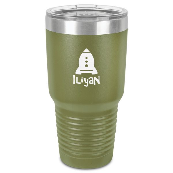 Custom Space Explorer 30 oz Stainless Steel Tumbler - Olive - Single-Sided (Personalized)