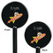 Space Explorer Black Plastic 5.5" Stir Stick - Double Sided - Round - Front & Back