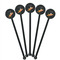 Space Explorer Black Plastic 5.5" Stir Stick - Round - Fan View