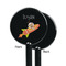 Space Explorer Black Plastic 5.5" Stir Stick - Single Sided - Round - Front & Back