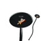 Space Explorer Black Plastic 7" Stir Stick - Oval - Closeup