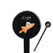 Space Explorer Black Plastic 7" Stir Stick - Round - Closeup