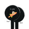 Space Explorer Black Plastic 7" Stir Stick - Single Sided - Round - Front & Back