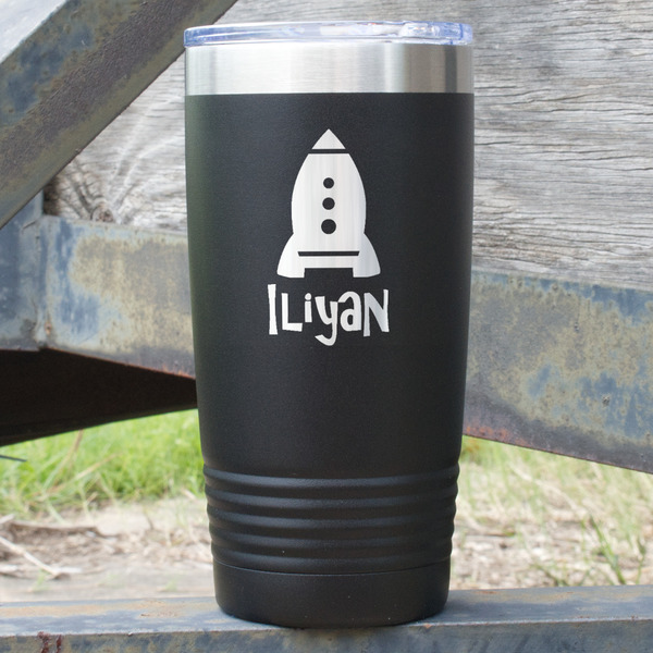 Custom Space Explorer 20 oz Stainless Steel Tumbler - Black - Double Sided (Personalized)