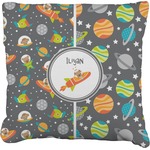 Space Explorer Faux-Linen Throw Pillow 20" (Personalized)