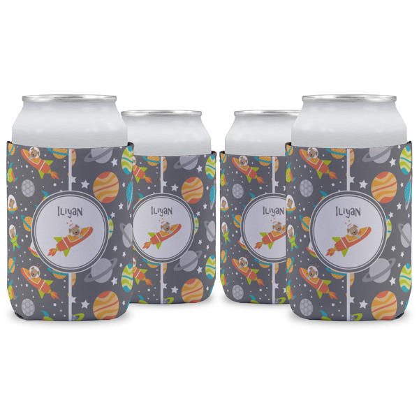 Custom Space Explorer Can Cooler (12 oz) - Set of 4 w/ Name or Text