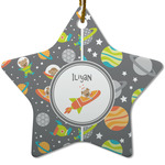 Space Explorer Star Ceramic Ornament w/ Name or Text