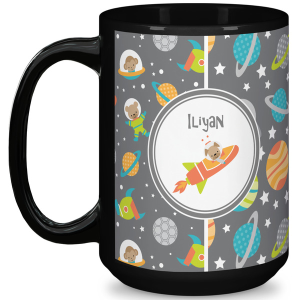 Custom Space Explorer 15 Oz Coffee Mug - Black (Personalized)