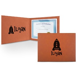 Space Explorer Leatherette Certificate Holder (Personalized)