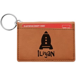 Space Explorer Leatherette Keychain ID Holder - Double Sided (Personalized)