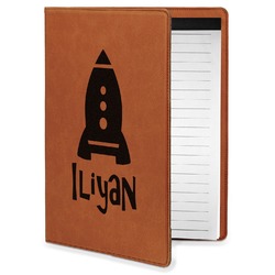 Space Explorer Leatherette Portfolio with Notepad - Small - Single Sided (Personalized)