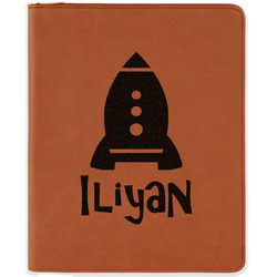 Space Explorer Leatherette Zipper Portfolio with Notepad (Personalized)