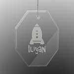 Space Explorer Engraved Glass Ornament - Octagon (Personalized)