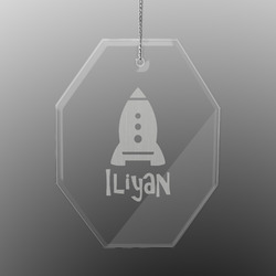 Space Explorer Engraved Glass Ornament - Octagon (Personalized)