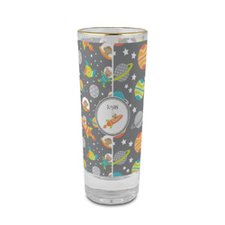 Space Explorer 2 oz Shot Glass - Glass with Gold Rim (Personalized)