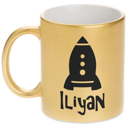 Space Explorer Metallic Gold Mug (Personalized)