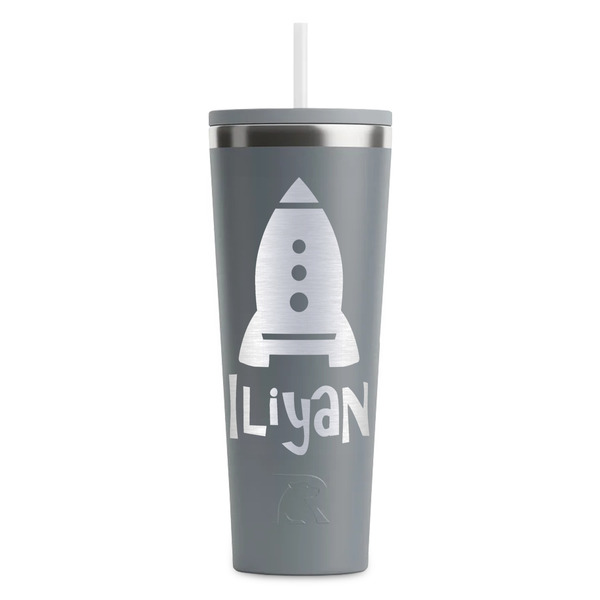 Custom Space Explorer RTIC Everyday Tumbler with Straw - 28oz - Grey - Double-Sided (Personalized)