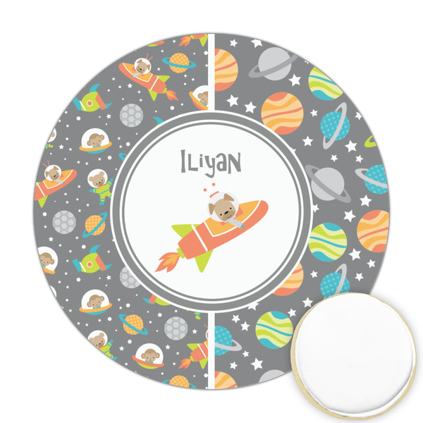 Custom Space Explorer Printed Cookie Topper - 2.5" (Personalized)