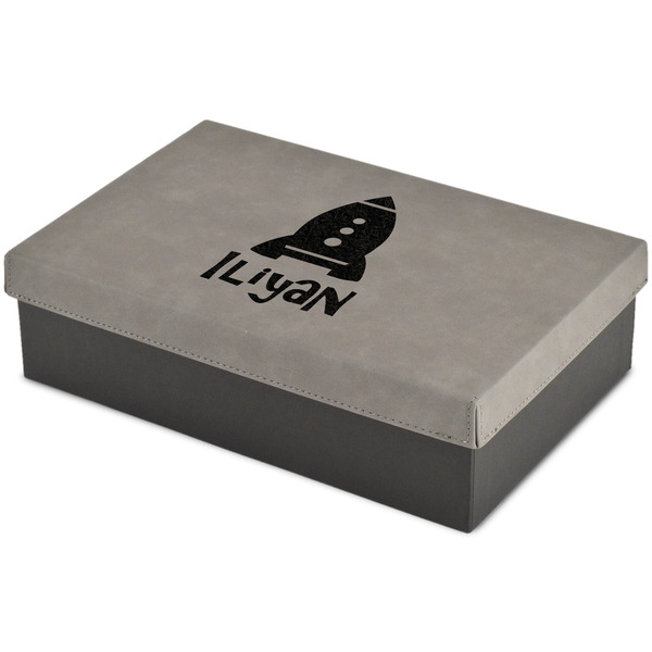 Custom Space Explorer Large Gift Box w/ Engraved Leather Lid (Personalized)