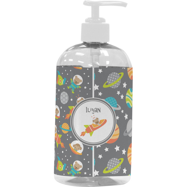 Custom Space Explorer Plastic Soap / Lotion Dispenser (16 oz - Large - White) (Personalized)