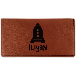 Space Explorer Leatherette Checkbook Holder - Single Sided (Personalized)