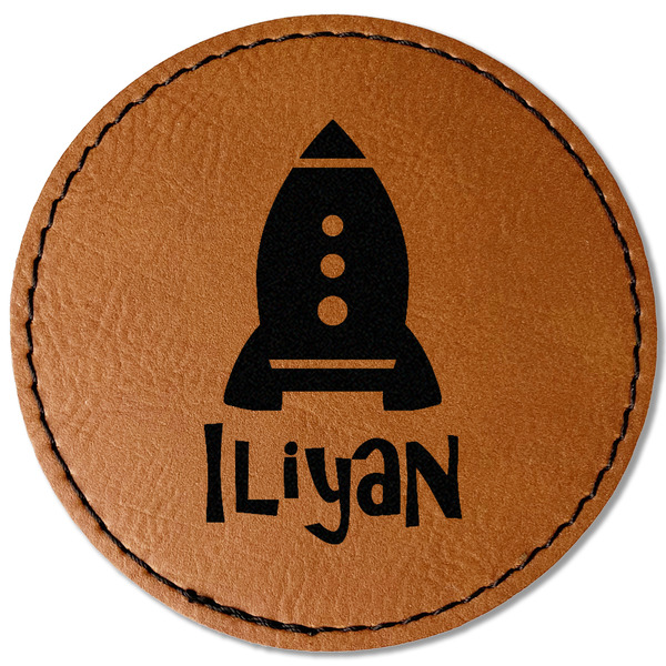 Custom Space Explorer Faux Leather Iron On Patch - Round (Personalized)