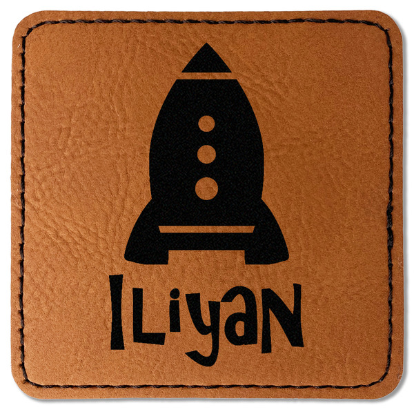 Custom Space Explorer Faux Leather Iron On Patch - Square (Personalized)