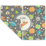 Space Explorer Double-Sided Linen Placemat - Single w/ Name or Text