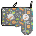 Space Explorer Left Oven Mitt & Pot Holder Set w/ Name or Text