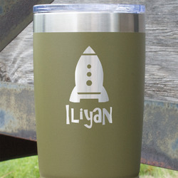 Space Explorer 20 oz Stainless Steel Tumbler - Olive - Double Sided (Personalized)