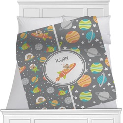 Space Explorer Minky Blanket - Twin / Full - 80"x60" - Double Sided (Personalized)