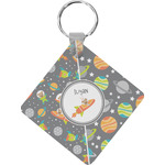 Space Explorer Diamond Plastic Keychain w/ Name or Text