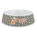 Space Explorer Plastic Dog Bowl - Large (Personalized)