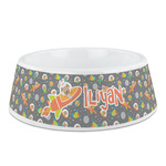 Space Explorer Plastic Dog Bowl - Medium (Personalized)