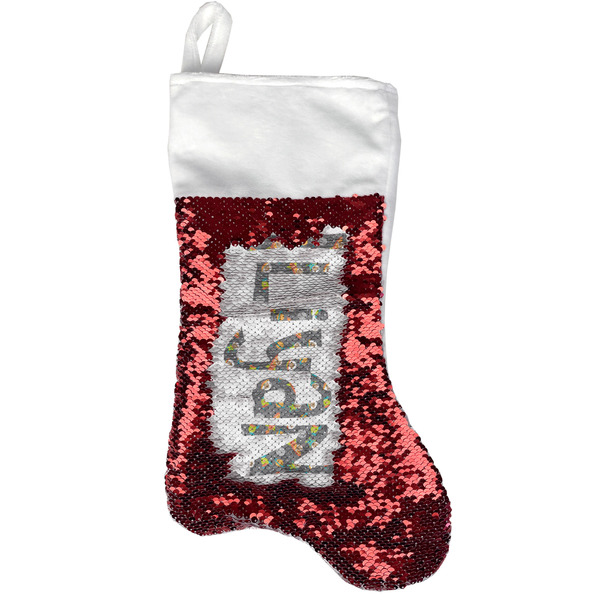 Custom Space Explorer Reversible Sequin Stocking - Red (Personalized)