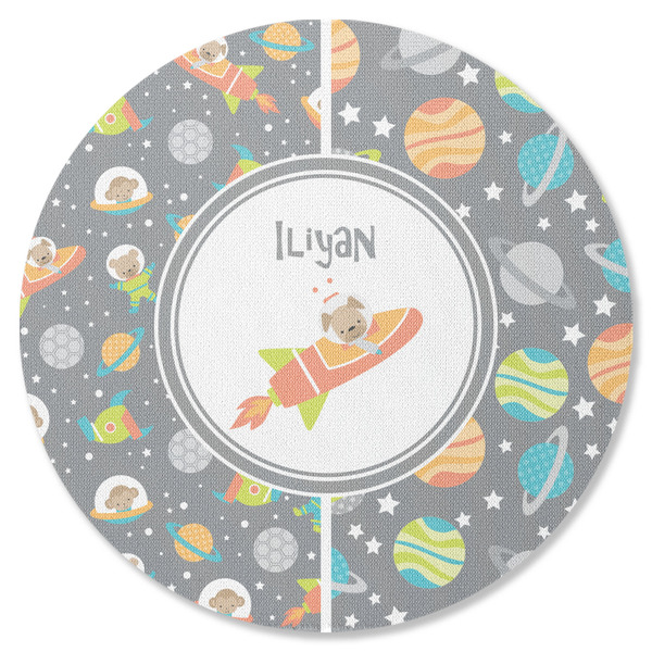 Custom Space Explorer Round Rubber Backed Coaster (Personalized)