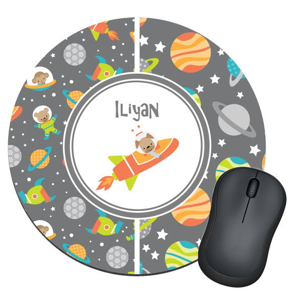 Custom Space Explorer Round Mouse Pad (Personalized)