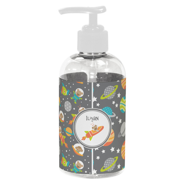 Custom Space Explorer Plastic Soap / Lotion Dispenser (8 oz - Small - White) (Personalized)