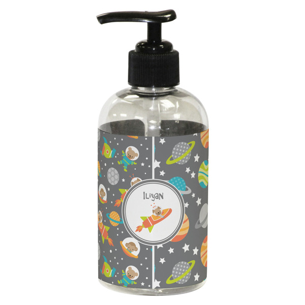 Custom Space Explorer Plastic Soap / Lotion Dispenser (8 oz - Small - Black) (Personalized)