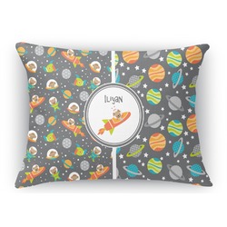 Space Explorer Rectangular Throw Pillow Case (Personalized)